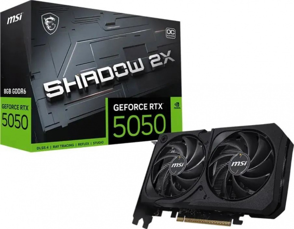 Видеокарта MSI NVIDIA GeForce RTX 5050 8G SHADOW 2X OC (G5050-8S2C) RTX 5050 8G SHADOW 2X OC