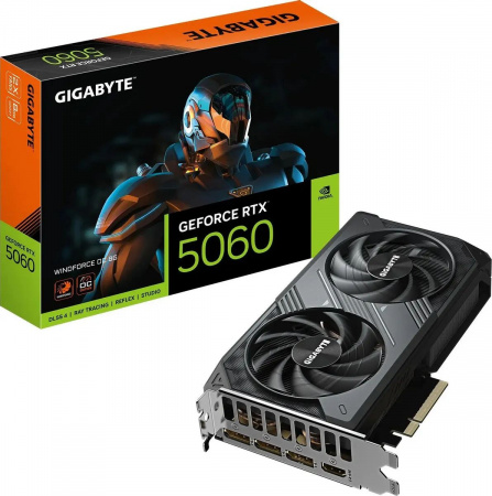 Видеокарта Gigabyte NVIDIA GeForce RTX 5060 WindForce OC 8G (GV-N5060WF2OC-8GD) RTX 5060 WINDFORCE OC 8G