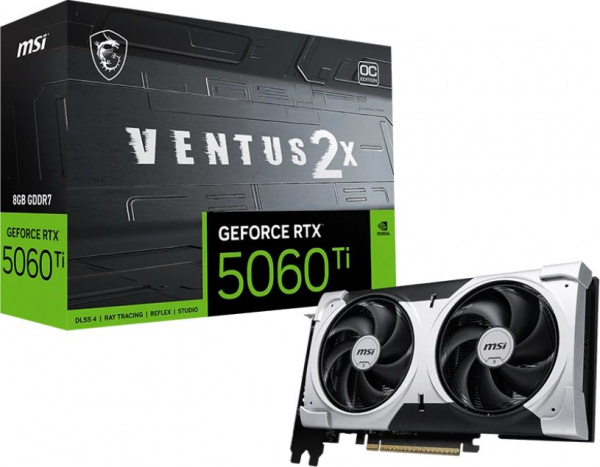 Видеокарта MSI NVIDIA GeForce RTX 5060 Ti 8G VENTUS 2X OC PLUS (G506T-8V2CP) RTX 5060 TI 8G VENTUS 2X OC PLUS