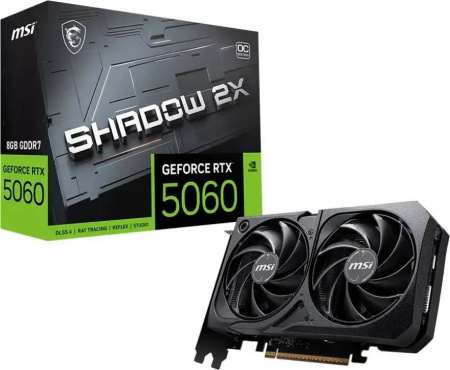 Видеокарта MSI NVIDIA GeForce RTX 5060 8G SHADOW 2X OC (G5060-8S2C) RTX 5060 8G SHADOW 2X OC