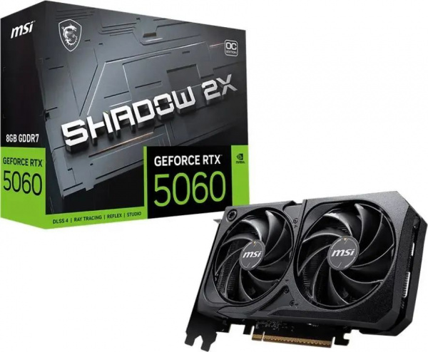Видеокарта MSI NVIDIA GeForce RTX 5060 8G SHADOW 2X OC (G5060-8S2C) RTX 5060 8G SHADOW 2X OC