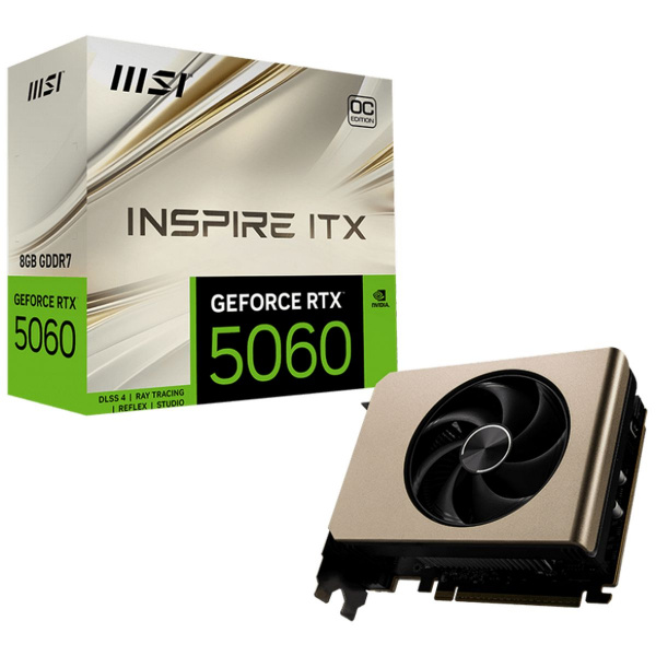 Видеокарта MSI NVIDIA GeForce RTX 5060 8G INSPIRE ITX OC (G5060-8IIC) RTX 5060 8G INSPIRE ITX OC