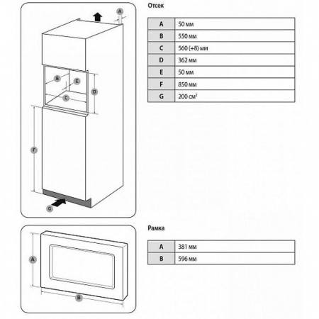 Встраиваемая микроволновая печь Samsung MS20A7118AK/BW