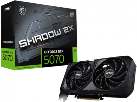 Видеокарта MSI NVIDIA GeForce RTX 5070 12G SHADOW 2X OC (G5070-12S2C) RTX 5070 12G SHADOW 2X OC